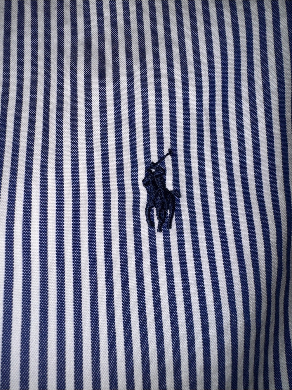 Polo by Ralph Lauren Blue & White Striped Polo Shirt with Navy Pony Logo - Picture 1 of 5